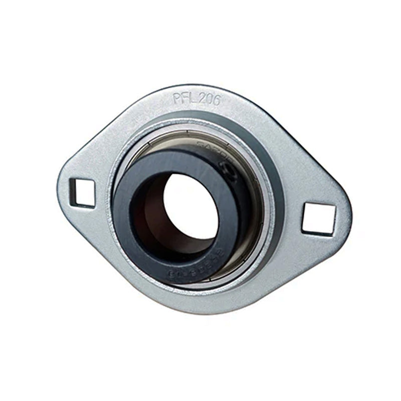 SAPFL207-23 Oval 2 Bolt Pressed Steel Bearing Housing with 1-7/16 inch Collar Insert