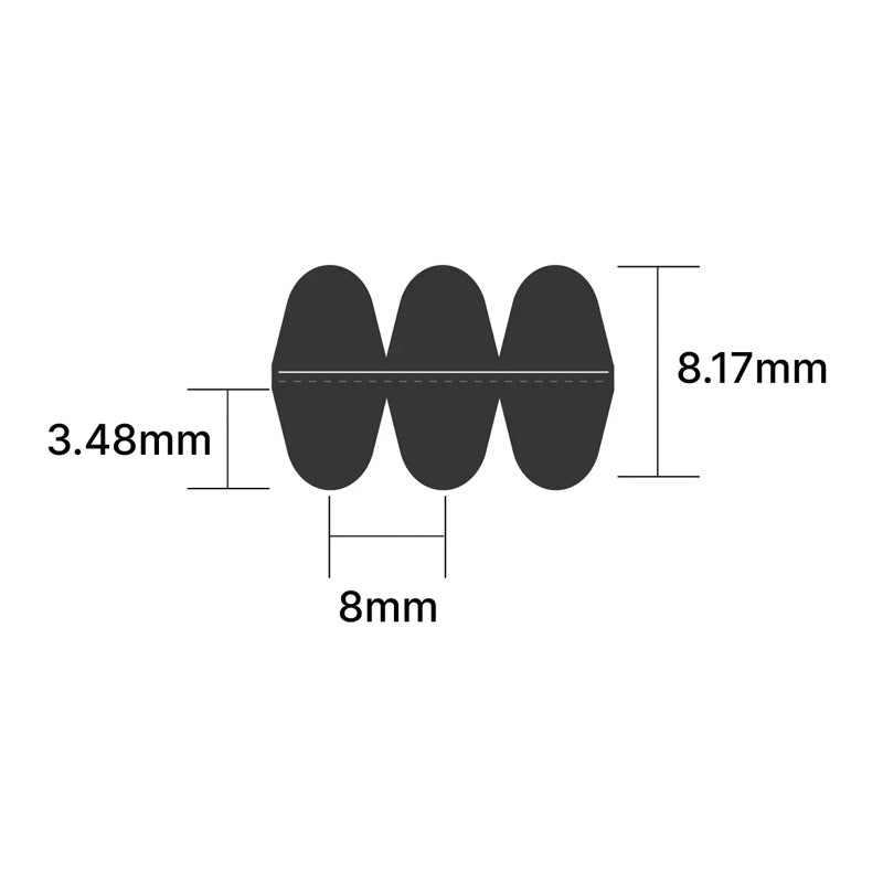 DD3280-8M-20 Continental Double-Sided Timing Belt 20mm Wide 8mm Pitch 410 Teeth