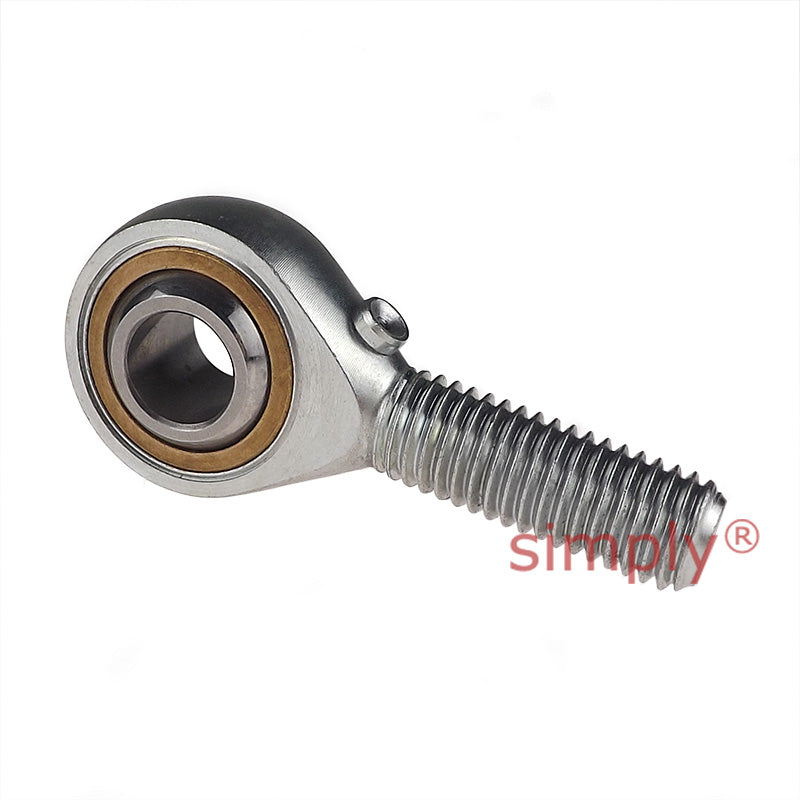 Fluro GALS22 Left Hand Steel / Bronze Male Plain Rod End M22x1.5 Thread