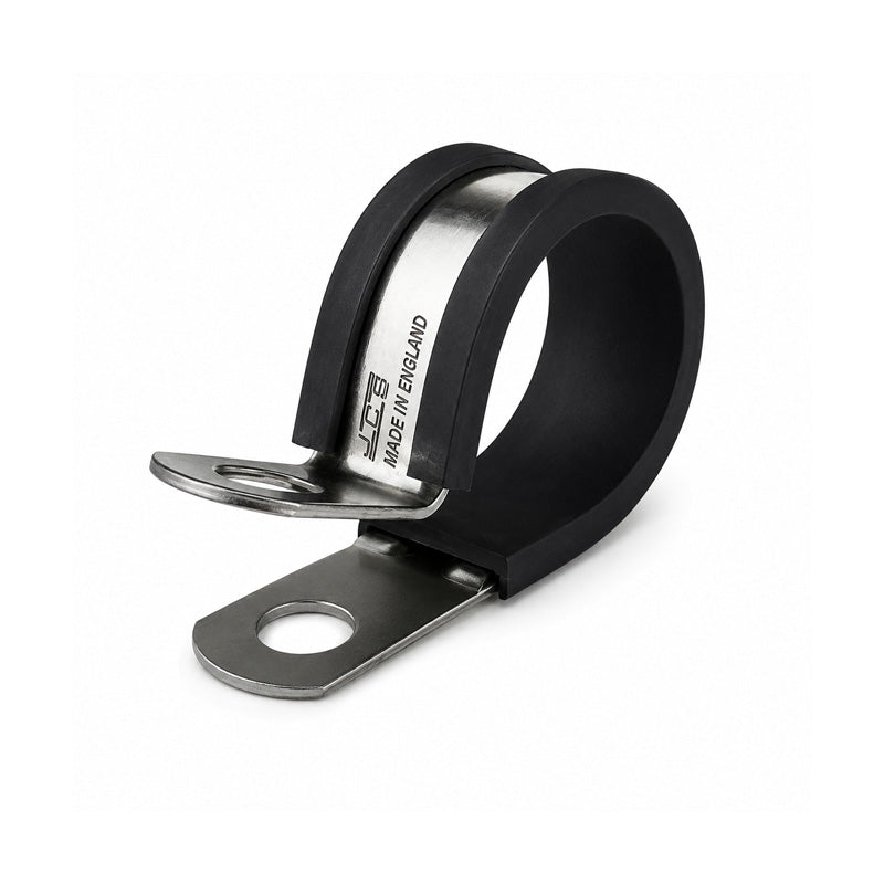JCS PCSR28 304 Stainless Steel P-Clip with TPE Liner Band 28mm Closed Diameter