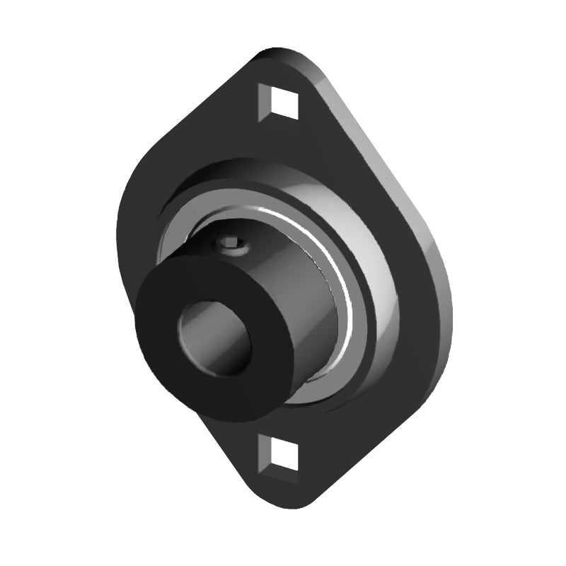 NTN AELPFL203W3 Metric Two Bolt Oval Pressed Steel Bearing Housing with 17mm Eccentric Collar Insert - Allow 2-3 Days