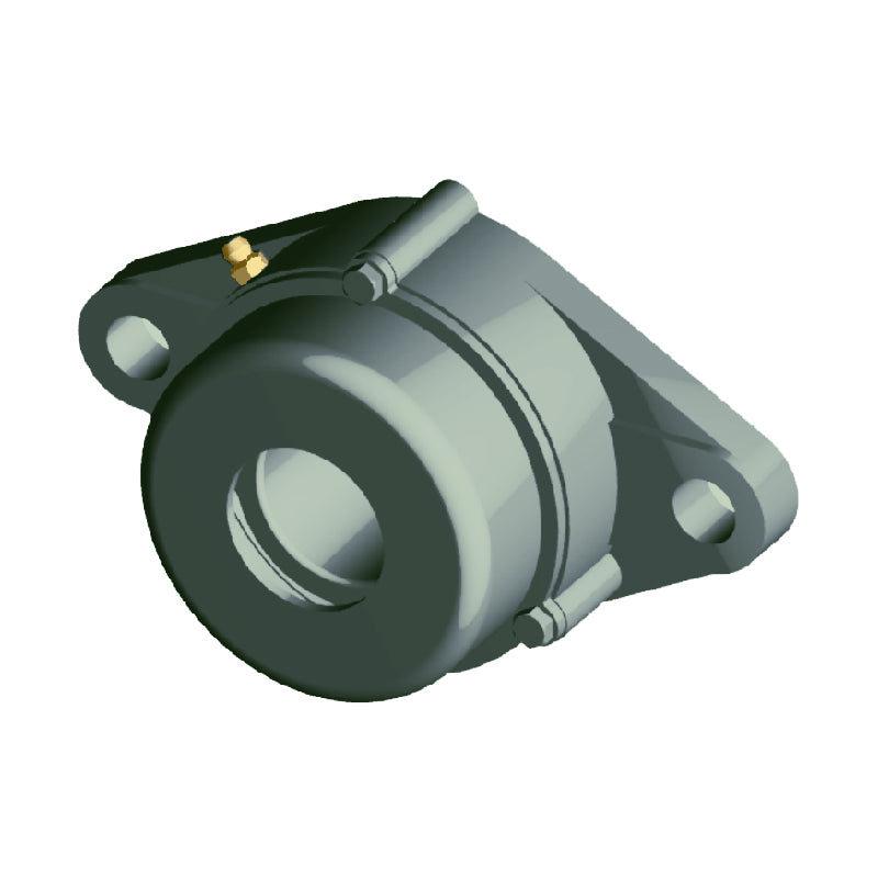 NTN C-UCFLX08D1 Metric Two Bolt Oval Cast Iron Flange Housing with 40mm Bore Insert with Cast Iron Cover - Open Version - Allow 2-3 Days