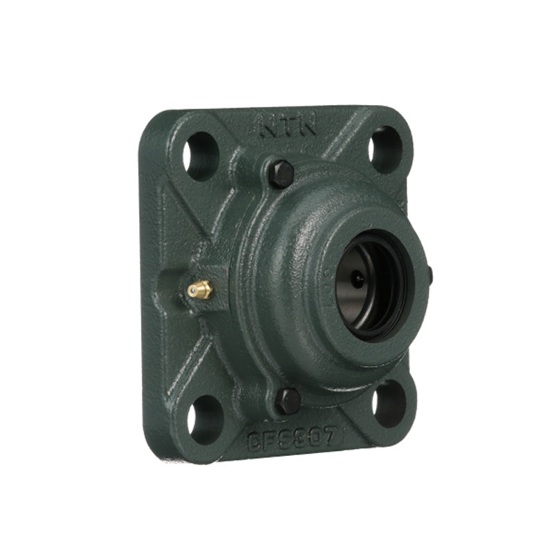 NTN C-UKF305ED1/HE2305 Imperial Four Bolt Square Cast Iron Housing with Cast Iron Cover - Open Version - Insert and Adaptor Sleeve Fits 3/4 inch Shaft - Allow 2-3 Days