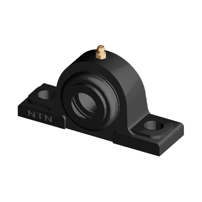 NTN S-UCPX09-110D1 Imperial Cast Iron Two Bolt Pillow / Plummer Block Housing with 1-5/8 inch Bore Insert with Steel Plate Cover - Open Version - Allow 2-3 Days