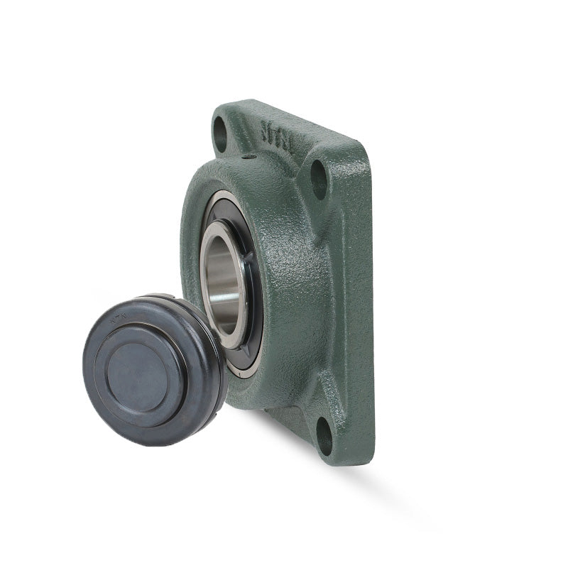 NTN SM-UCF210-113D1 Imperial Four Bolt Square Cast Iron Flange Housing with 1-13/16 inch Bore Insert with Steel Plate Cover - Closed Version - Allow 2-3 Days