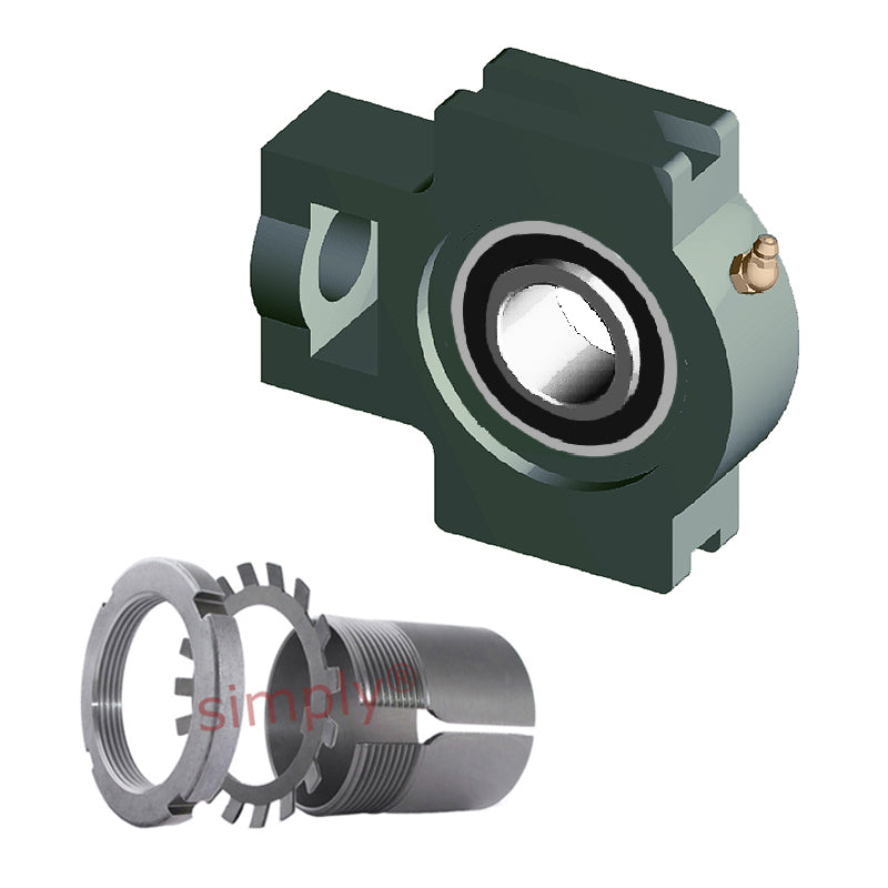 NTN UKT208D1/HE2308X Imperial Cast Iron Take Up Unit Insert and Adaptor Sleeve Fits 1-1/4 inch Shaft - Allow 2-3 Days
