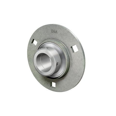 INA RAY60XL Four Bolt Sheet Steel Round Housing with Grub Screw Insert 60mm Bore