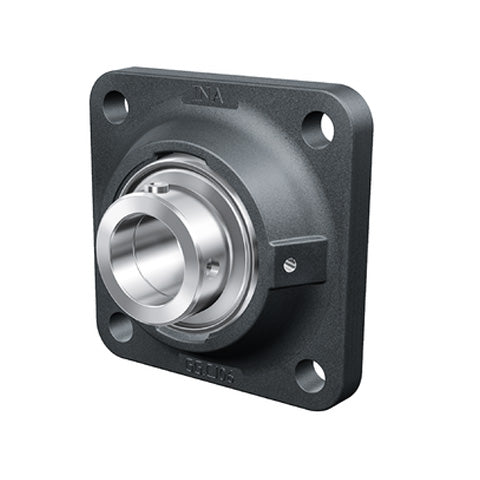 INA RCJY1 Four Bolt Cast Iron Square Housing with Grub Screw Insert 1 inch Bore