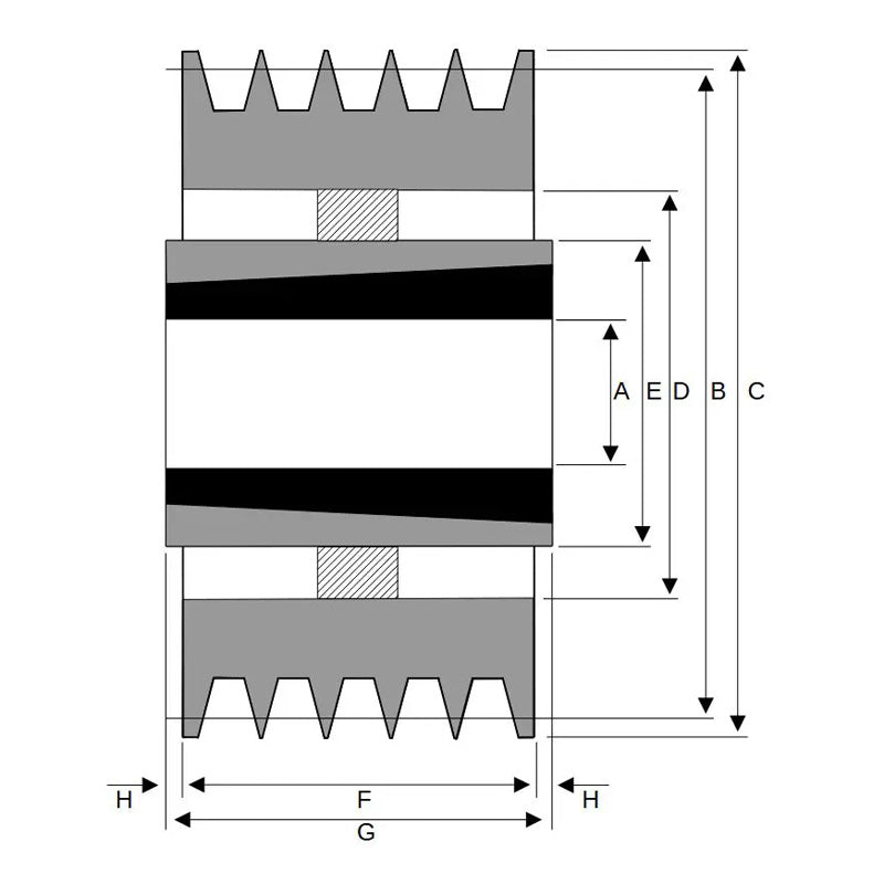 PowerDrive 630X5SPA 630mm Pitch Diameter SPA Section Tapered Locking Bush Type Pulley with 5 Grooves (Bush not Incl.) - Allow 2-3 Days