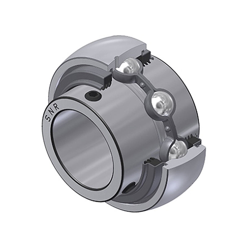 SNR UC215G2L3 Metric Full Width Spherical Outer Bearing Insert 75mm Bore 130mm Outside Diameter with Grub Screws and Triple Lip Seals - Allow 2-3 Days