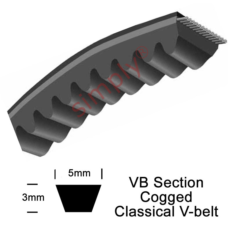 Pix VB-5x406-Li Cogged Classical 5mm Wide 3mm Deep V-Belt