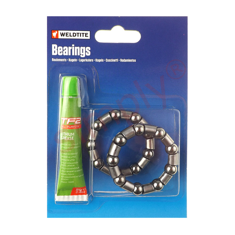 2 x 5/16 inch Case Hardened Ball Bearings in Cage Retainers and TF2 Lithium Grease