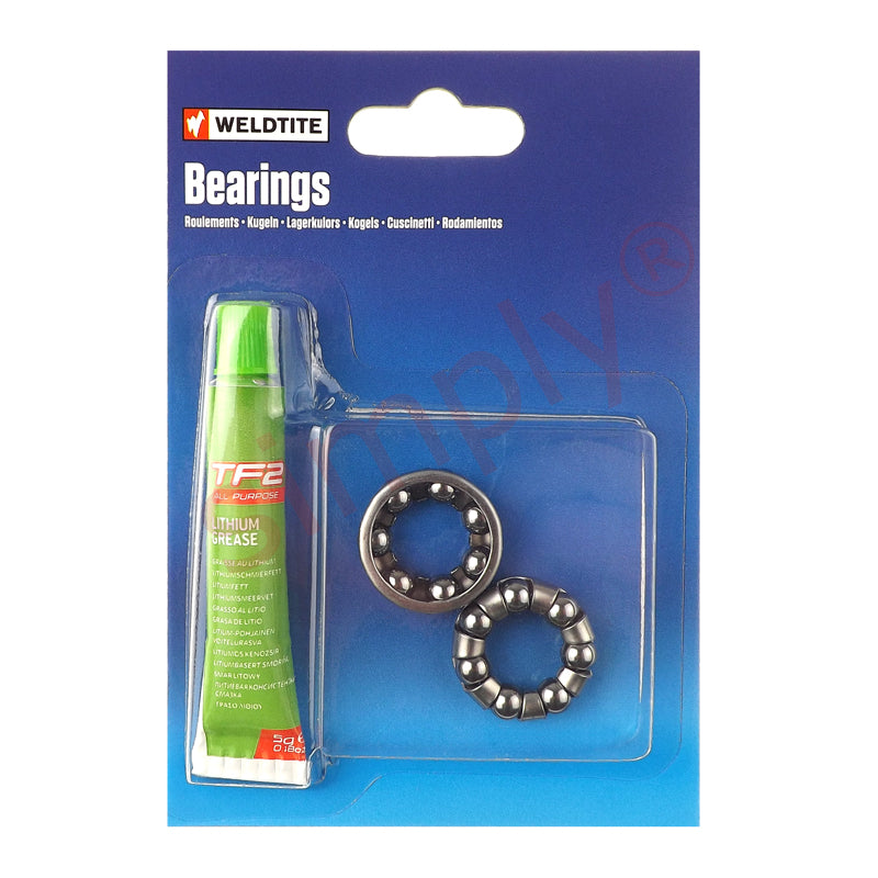 2 x 1/4 inch Case Hardened Ball Bearings in Cage Retainers and TF2 Lithium Grease