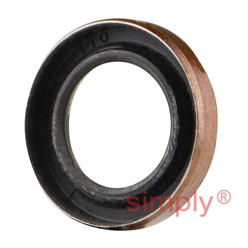 0.43x0.68x0.12 inch Metal Cased Nitrile Rubber Rotary Shaft Oil Seal Springless Design VB Style