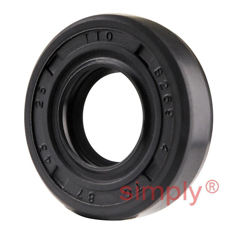 0.43x0.87x0.25 inch Nitrile Rubber Double Lip Rotary Shaft Oil Seal with Garter Spring R23 / TC Style