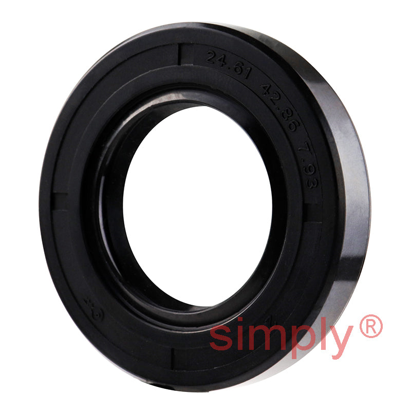 0.96x1.68x0.31 inch Nitrile Rubber Rotary Shaft Oil Seal with Garter Spring R23 / TC Style