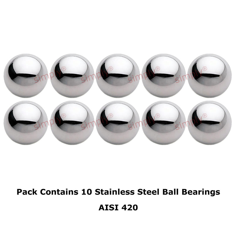 9/32 inch Diameter Grade 100 Hardened AISI 420 Stainless Steel Ball Bearing