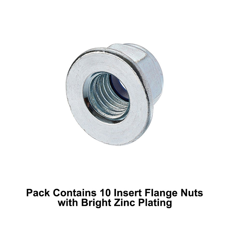 Unifix M10x15 - Class 8 Steel Insert Flange Nut DIN 6926 with 1.5mm Pitch and Bright Zinc Plated Finish