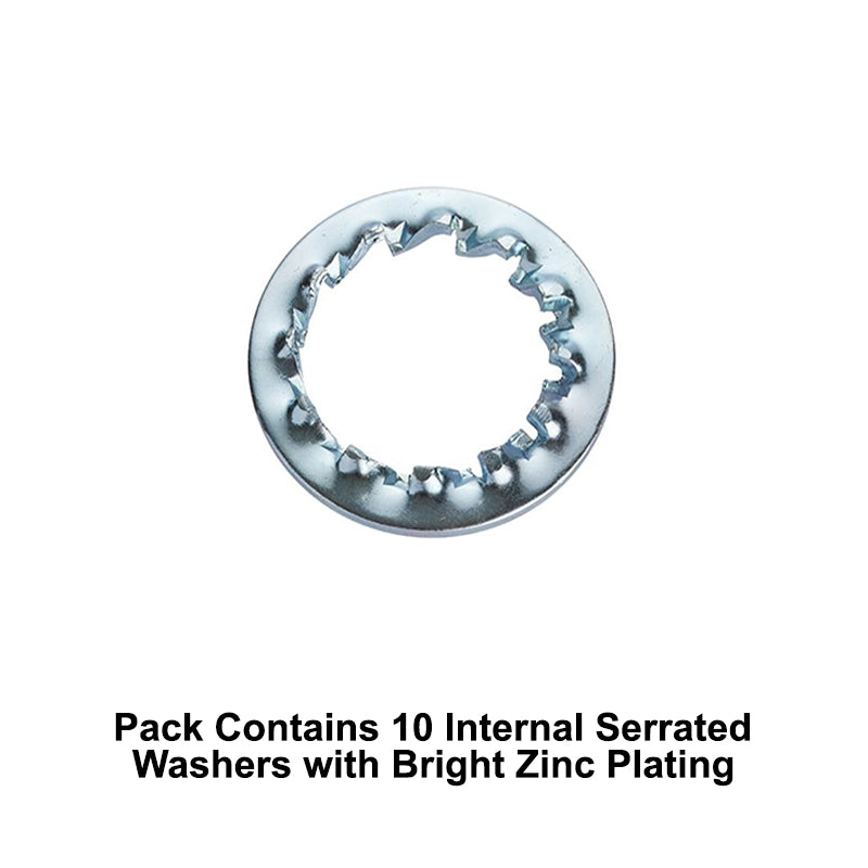 Unifix M12x20.5x1mm Internal Serrated Washer DIN 6798J with Bright Zinc Plated Finish