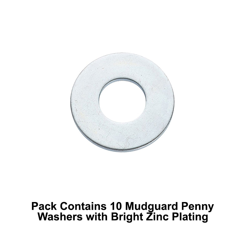 Unifix M8x40x1.5mm Mudguard Penny Washer with Bright Zinc Plated Finish
