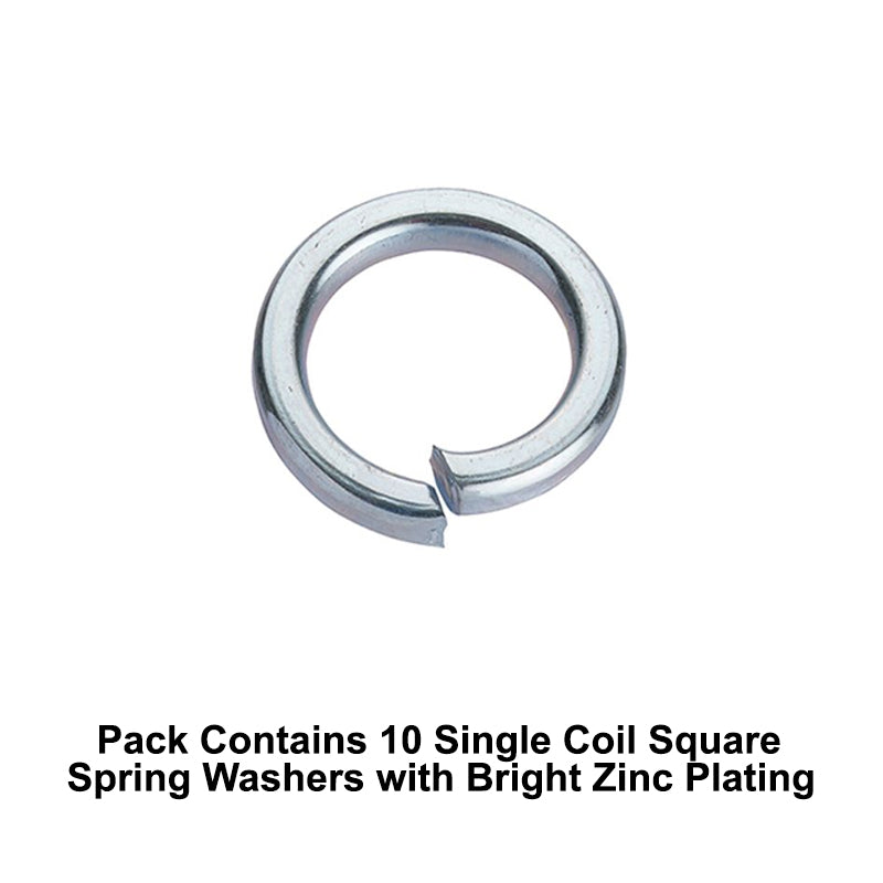 Unifix M16x24.4x3.5mm Single Coil Square Spring Washer DIN 7980 with Bright Zinc Plated Finish