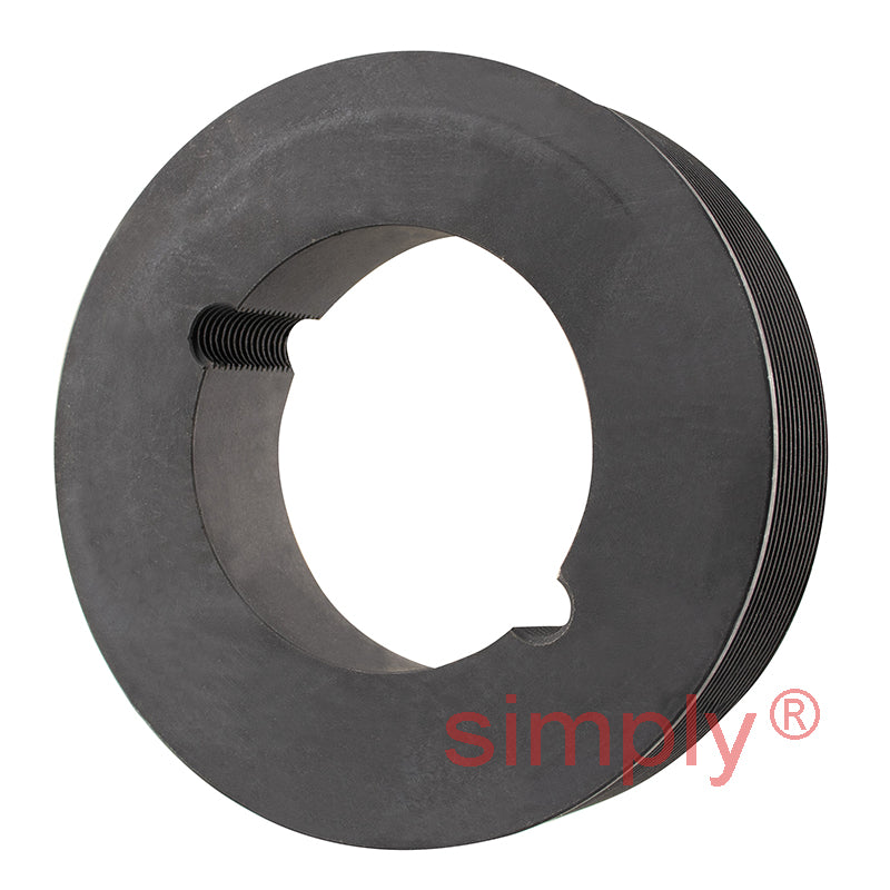 118J12 Tapered Bore Polyvee Belt Pulley 118mm Pitch Diameter 12 Grooves