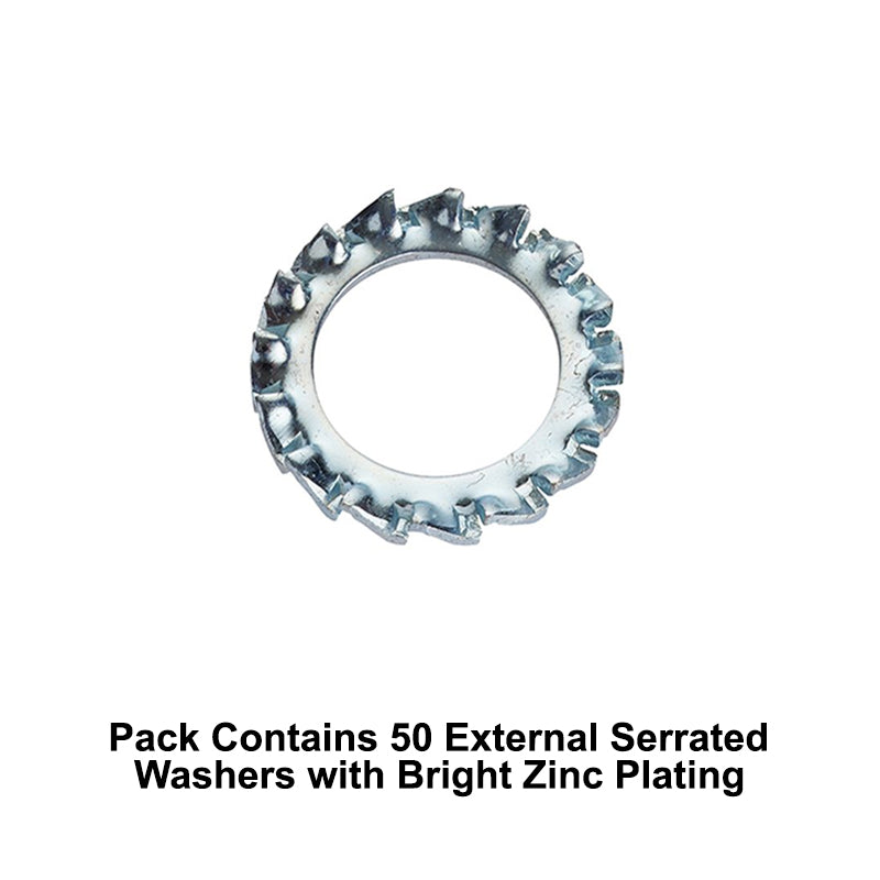 Unifix M8x15x0.8mm External Serrated Washer DIN 6798A with Bright Zinc Plated Finish