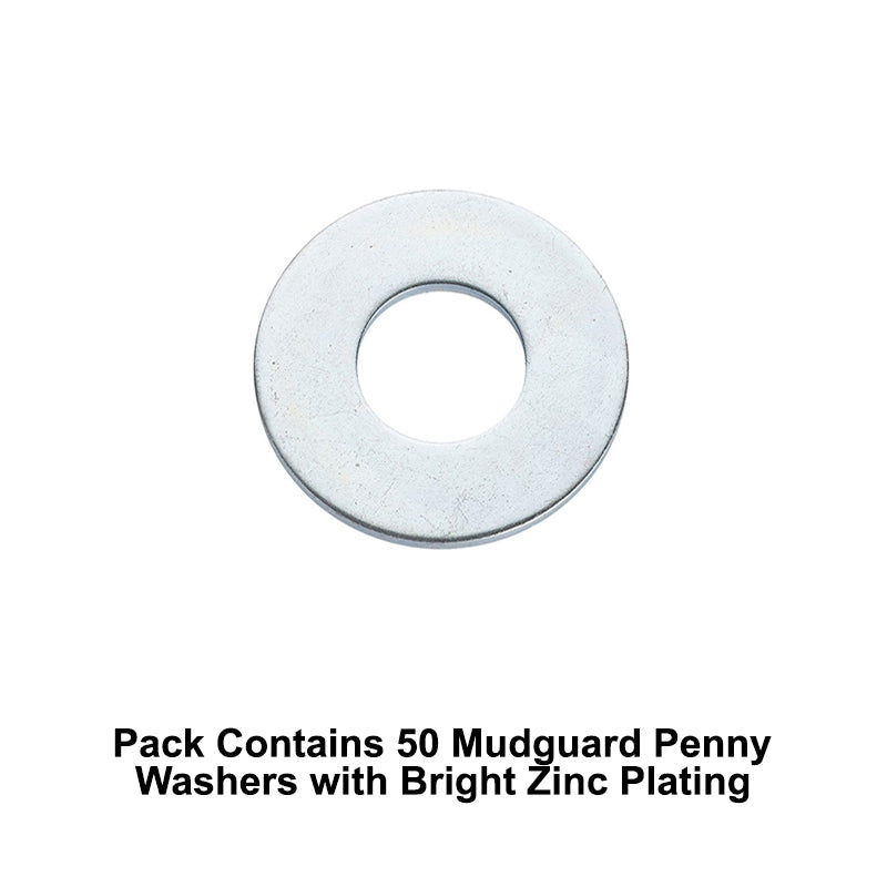 Unifix M10x25x1.5mm Mudguard Penny Washer with Bright Zinc Plated Finish