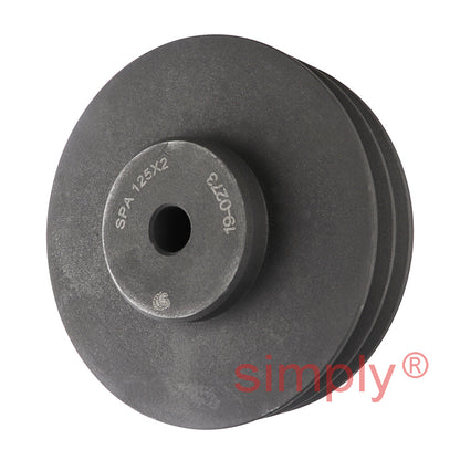 PowerDrive 125X2SPA 125mm Pitch Diameter SPA Section Pulley with 2 Grooves Pilot Bore - Allow 2-3 Days