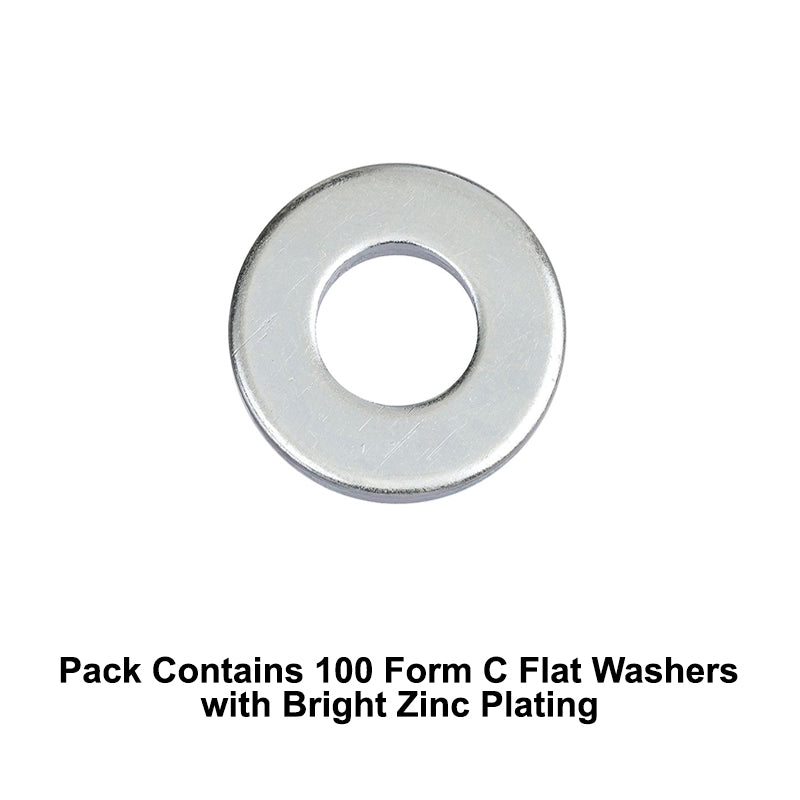 Unifix M8x21x1.6mm Form C Flat Washer BS 4320C with Bright Zinc Plated Finish