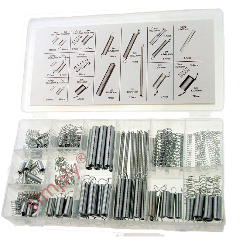 150 Piece Assorted Expansion and Compression Spring Kit