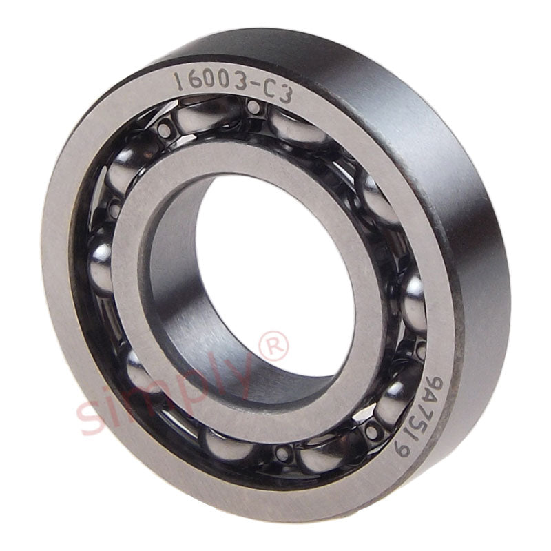 Major Branded 16003/C3 Open Deep Groove Ball Bearing 17x35x8mm