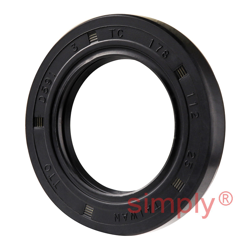 1.12x1.78x0.25 inch Nitrile Rubber Double Lip Rotary Shaft Oil Seal with Garter Spring R23 / TC Style