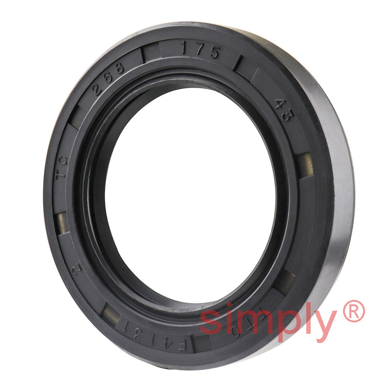 1.75x2.68x0.43 inch Nitrile Rubber Double Lip Rotary Shaft Oil Seal with Garter Spring R23 / TC Style