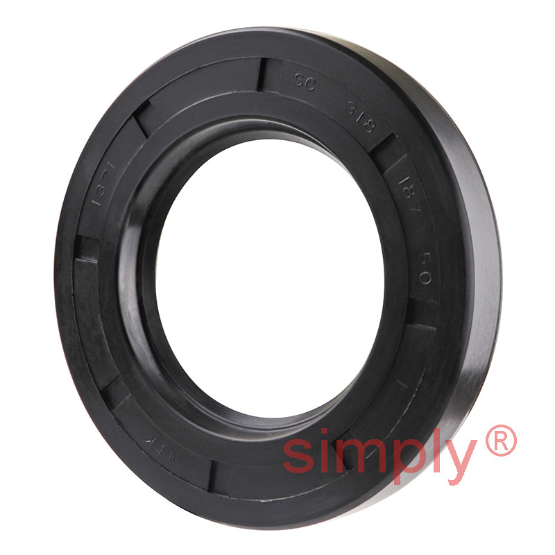 1.87x3.18x0.5 inch Nitrile Rubber Single Lip Rotary Shaft Oil Seal with Garter Spring R21 / SC