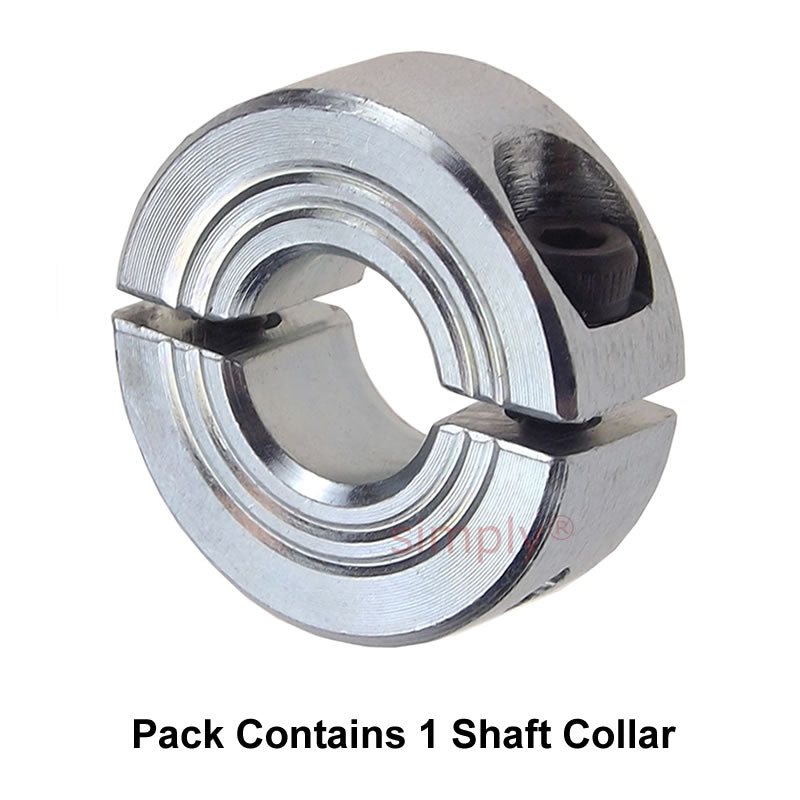 CADB07Z Zinc Plated En8 Steel Double Split Shaft Collar 7x18x9mm with Clamp Bolt
