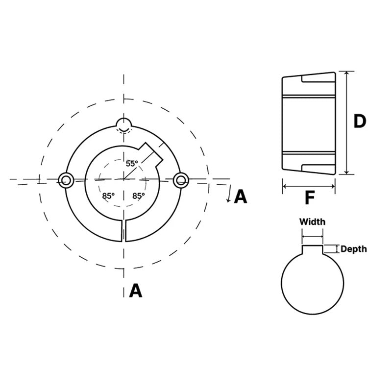 2517-2-1/4 Tapered Locking Bush with 2-1/4 inch Bore