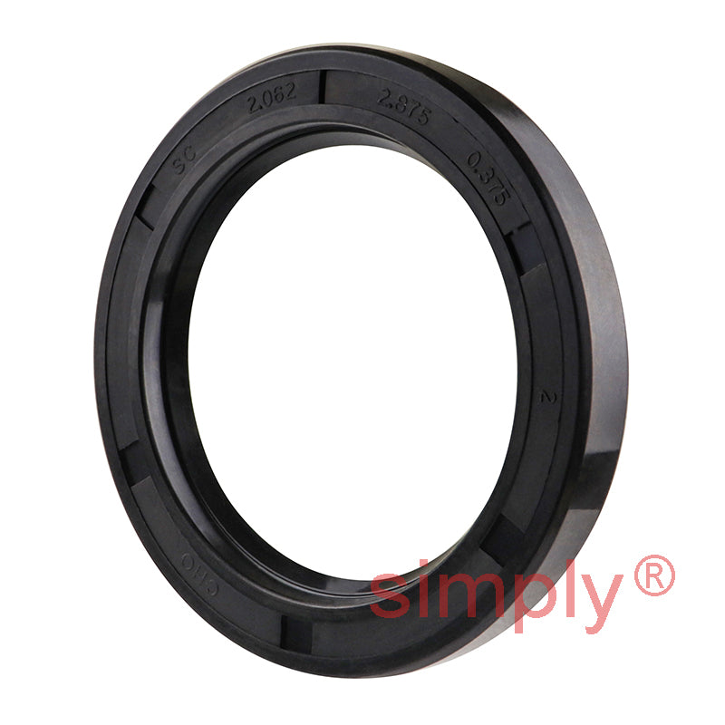 2.06x2.87x0.37 inch Nitrile Rubber Single Lip Rotary Shaft Oil Seal with Garter Spring R21 / SC