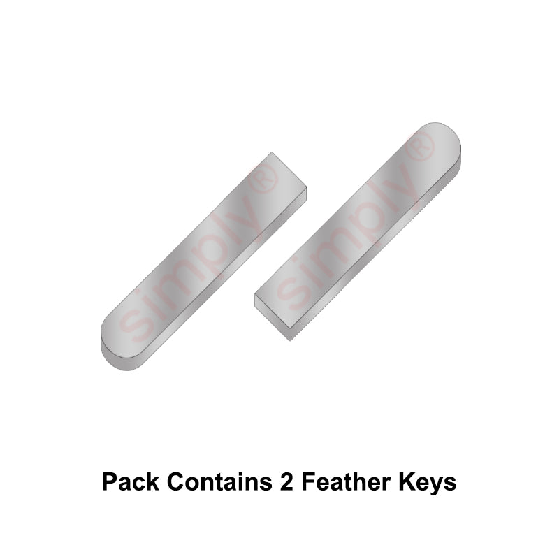 Metric Carbon Steel DIN6885 Feather Key with 1 Rounded End 8x7x35mm