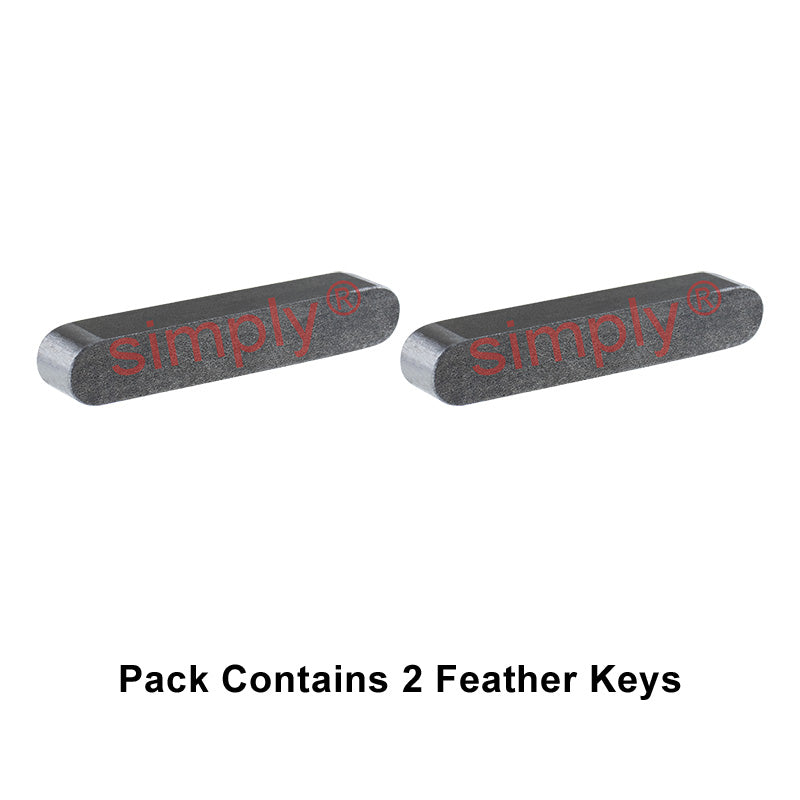 Metric Carbon Steel DIN6885 Feather Key with 2 Rounded Ends 8x7x65mm