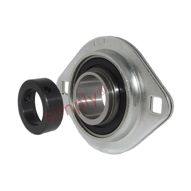 SAPFL203 Oval 2 Bolt Pressed Steel Bearing Housing with 17mm Collar Insert