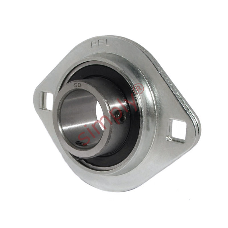 SBPFL201 Oval 2 Bolt Pressed Steel Bearing Housing with 12mm insert