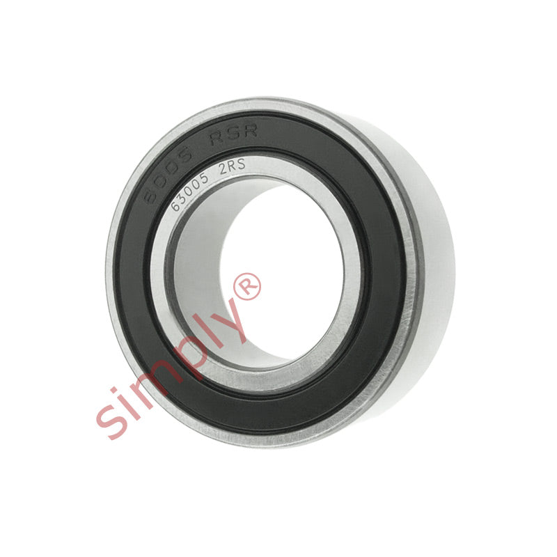 Major Branded 630052RSR Rubber Sealed Deep Groove Ball Bearing 25x47x16mm