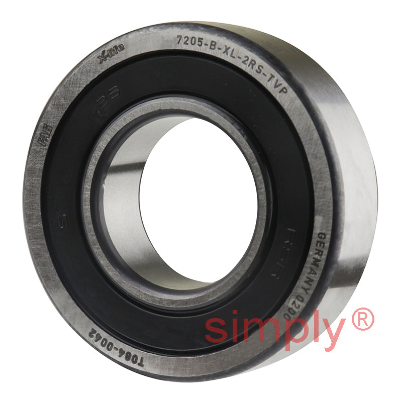 Major Branded 7205B2RSTVP Rubber Sealed Single Row Angular Contact Ball Bearing 25x52x15mm