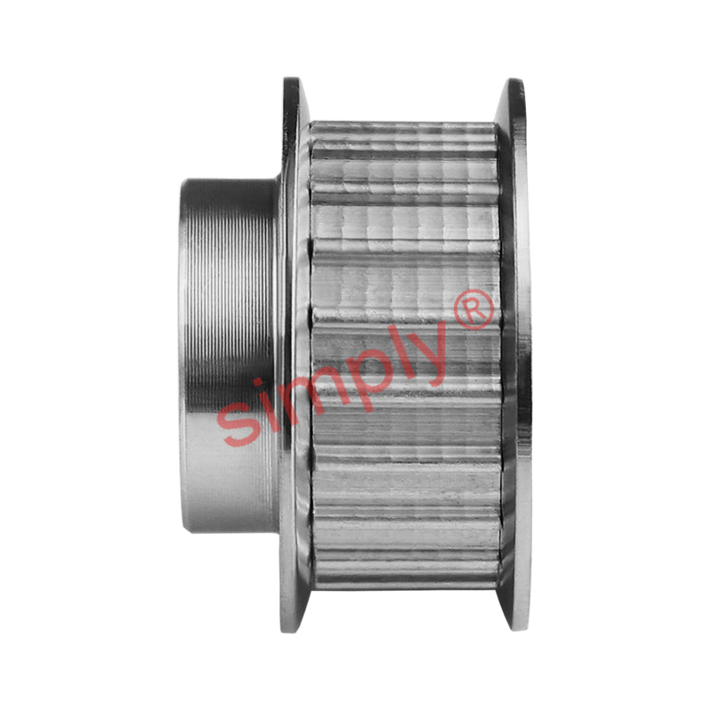 Aluminium Pilot Bore T5 Timing Pulley with Flanges 5mm Pitch 28 Tooth for 10mm Wide Belts