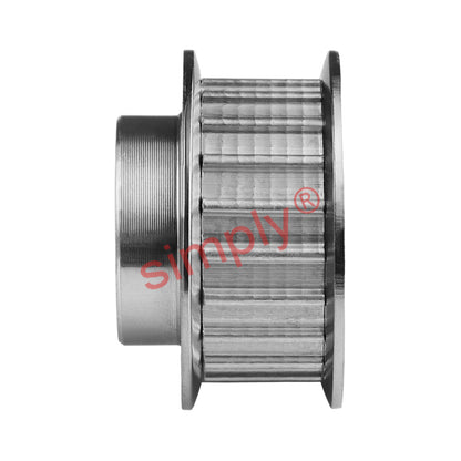 G40T10/36-2 Aluminium Pilot Bore Timing Pulley with Flanges 10mm Pitch 36 Tooth for 25mm Wide Belts w/304 Stainless Steel Flanges