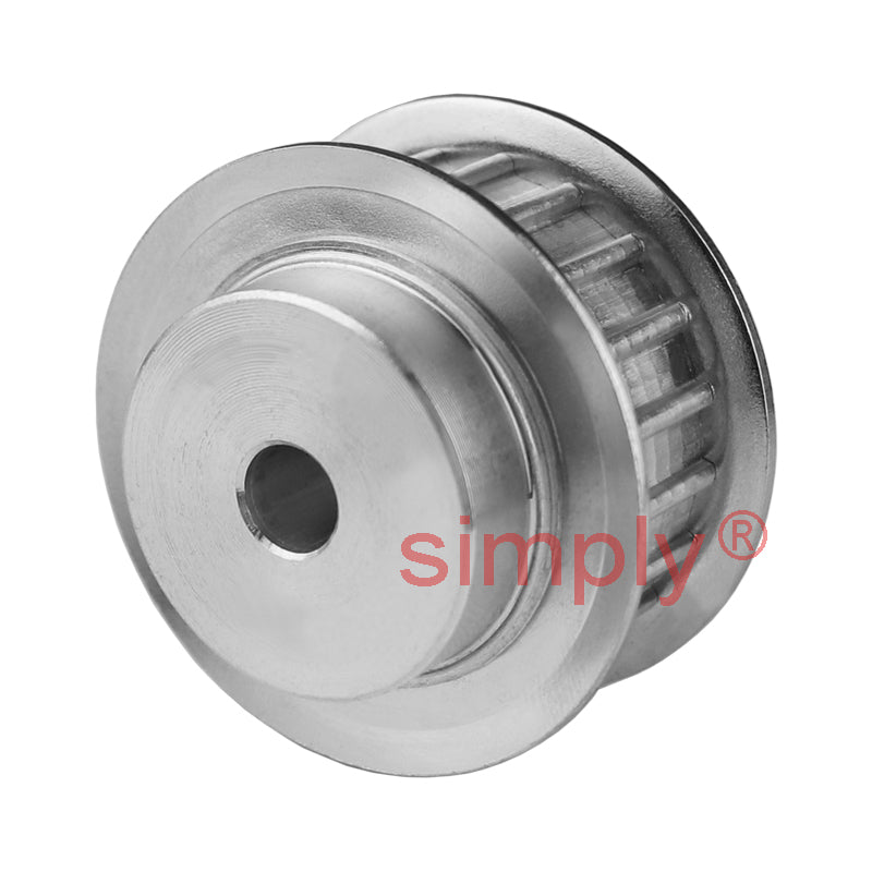 Aluminium Pilot Bore AT10 Timing Pulley with Flanges 10mm Pitch 18 Tooth for 50mm Wide Belts - Overall Width 66mm