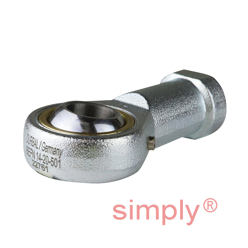 Durbal BEFN14-20-501 Maintenance Required Right Hand Metric Steel Female Rod End M14 Thread