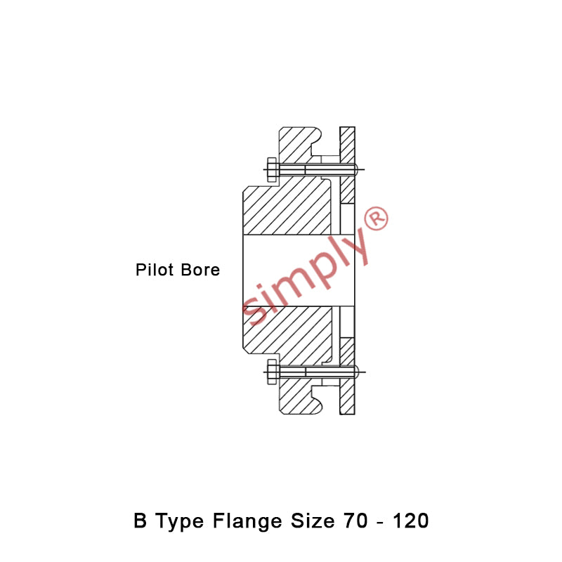 Major Branded F90B-MB Drive Coupling Pilot Bore Max Bore 70mm