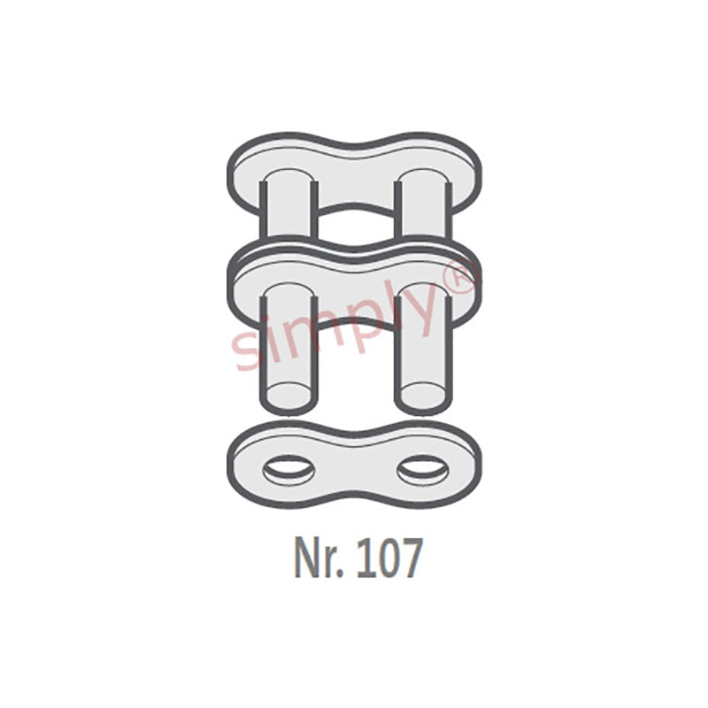 Renold Synergy 20B-2-NO107 BS Duplex Chain Outer Link To Be Riveted 1-1/4 inch Pitch